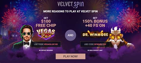 velvet spins $100 free chip 2024 no deposit bonus